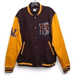 Puma Varsity Letterman Jacket USC Logo The YARD Designer Mens Sz M Maroon Yellow
